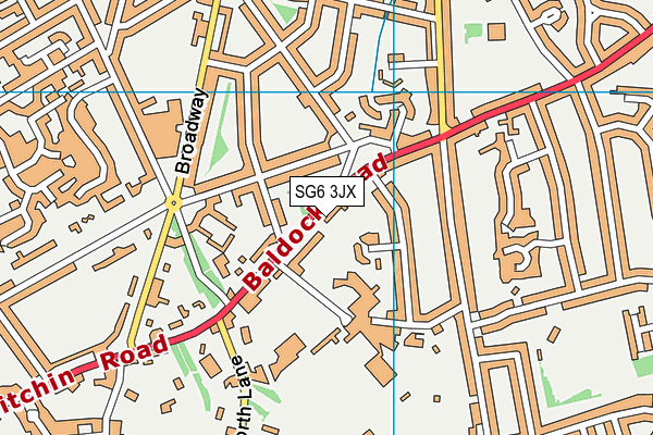 SG6 3JX map - OS VectorMap District (Ordnance Survey)