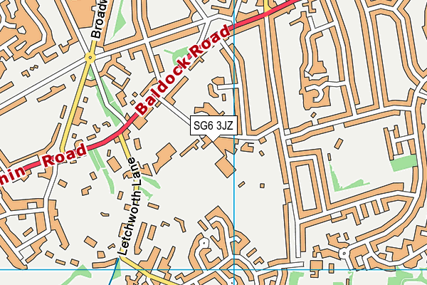SG6 3JZ map - OS VectorMap District (Ordnance Survey)