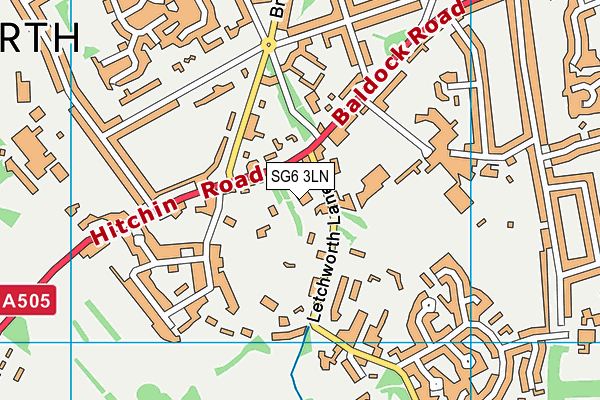 SG6 3LN map - OS VectorMap District (Ordnance Survey)