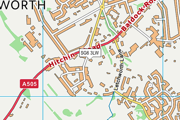 SG6 3LW map - OS VectorMap District (Ordnance Survey)