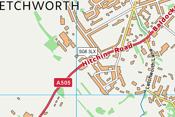 SG6 3LX map - OS VectorMap District (Ordnance Survey)