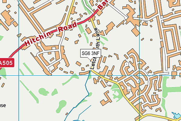 SG6 3NF map - OS VectorMap District (Ordnance Survey)
