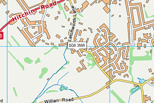 SG6 3NW map - OS VectorMap District (Ordnance Survey)