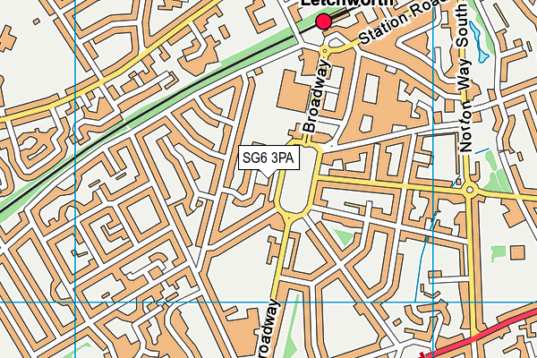 SG6 3PA map - OS VectorMap District (Ordnance Survey)