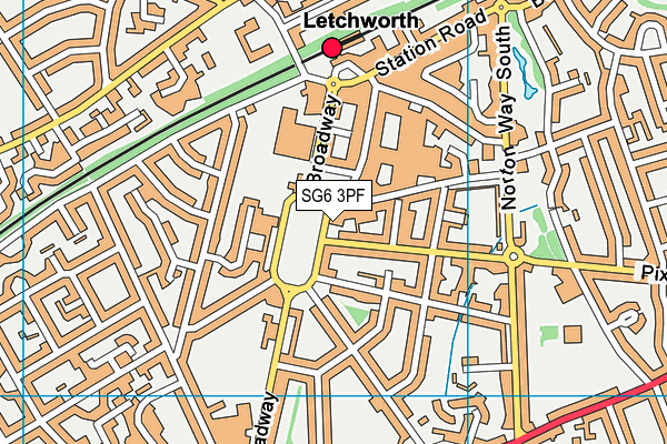 SG6 3PF map - OS VectorMap District (Ordnance Survey)