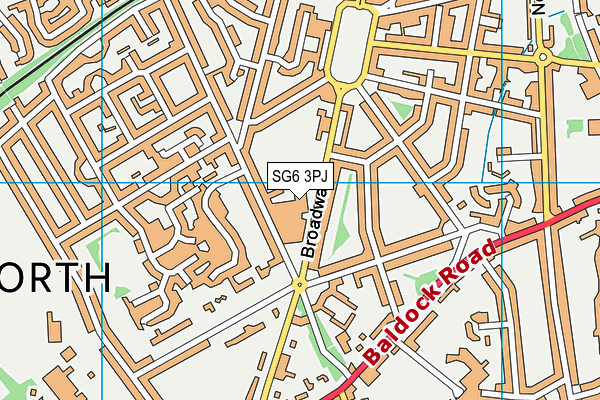 SG6 3PJ map - OS VectorMap District (Ordnance Survey)