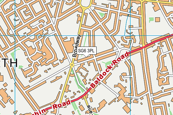 SG6 3PL map - OS VectorMap District (Ordnance Survey)