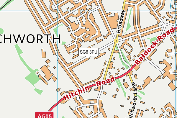 SG6 3PU map - OS VectorMap District (Ordnance Survey)