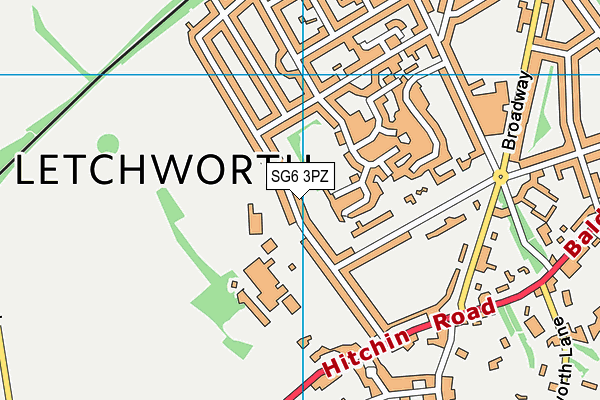 SG6 3PZ map - OS VectorMap District (Ordnance Survey)