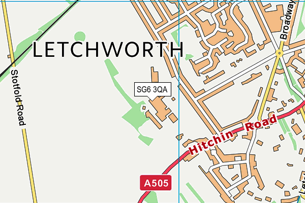 The Highfield School map (SG6 3QA) - OS VectorMap District (Ordnance Survey)