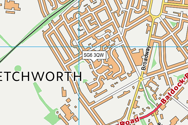 SG6 3QW map - OS VectorMap District (Ordnance Survey)