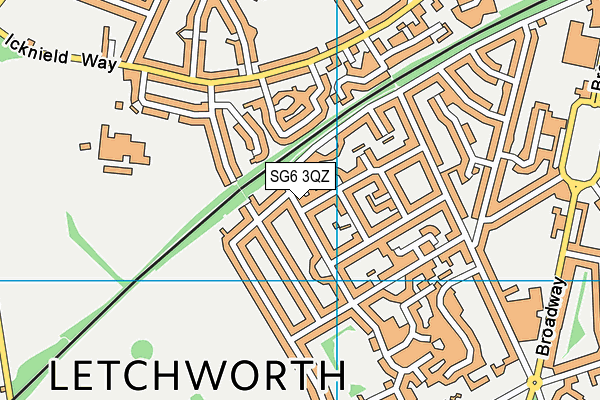 SG6 3QZ map - OS VectorMap District (Ordnance Survey)