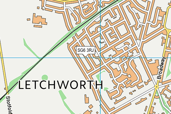 SG6 3RJ map - OS VectorMap District (Ordnance Survey)