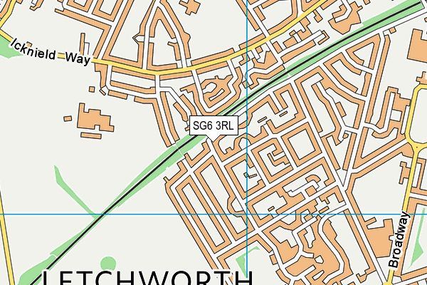 SG6 3RL map - OS VectorMap District (Ordnance Survey)