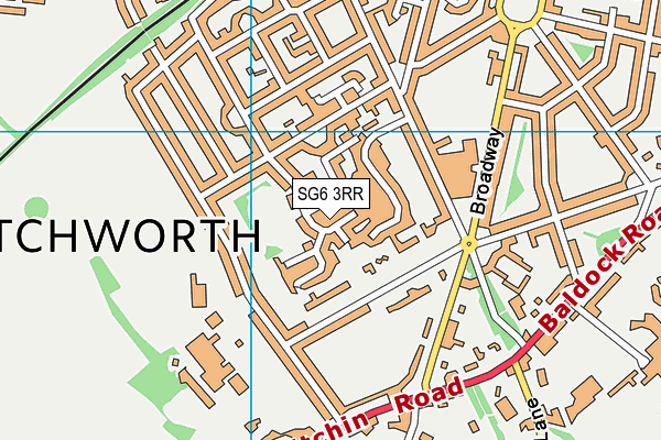 SG6 3RR map - OS VectorMap District (Ordnance Survey)