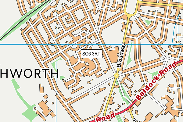 SG6 3RT map - OS VectorMap District (Ordnance Survey)