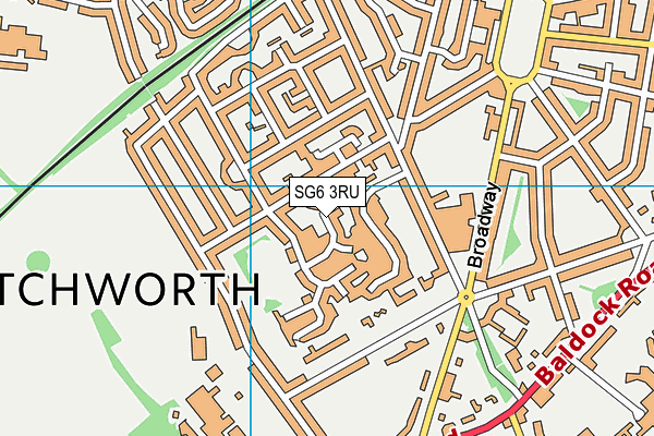 SG6 3RU map - OS VectorMap District (Ordnance Survey)