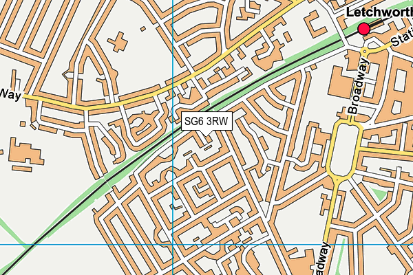 SG6 3RW map - OS VectorMap District (Ordnance Survey)