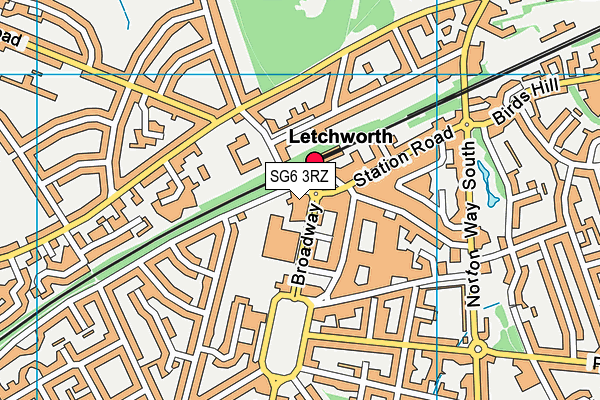 SG6 3RZ map - OS VectorMap District (Ordnance Survey)