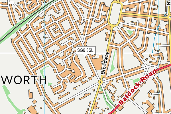 SG6 3SL map - OS VectorMap District (Ordnance Survey)