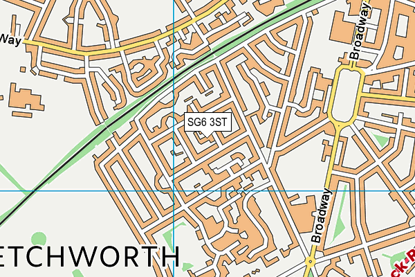 SG6 3ST map - OS VectorMap District (Ordnance Survey)