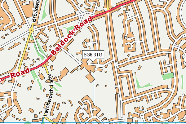 SG6 3TG map - OS VectorMap District (Ordnance Survey)