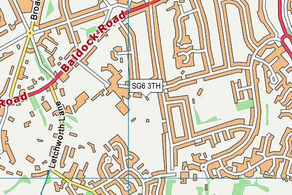 SG6 3TH map - OS VectorMap District (Ordnance Survey)