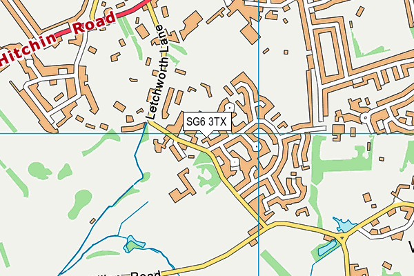 SG6 3TX map - OS VectorMap District (Ordnance Survey)