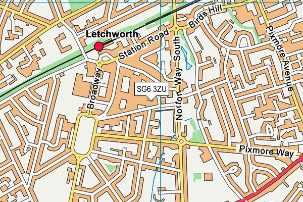 SG6 3ZU map - OS VectorMap District (Ordnance Survey)