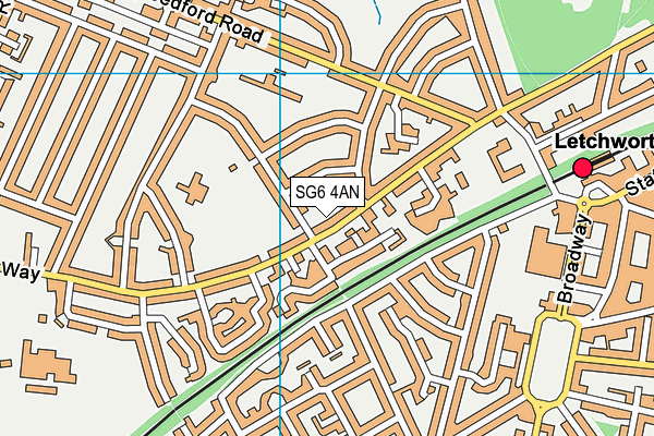 SG6 4AN map - OS VectorMap District (Ordnance Survey)