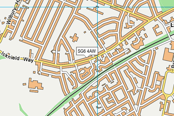 SG6 4AW map - OS VectorMap District (Ordnance Survey)