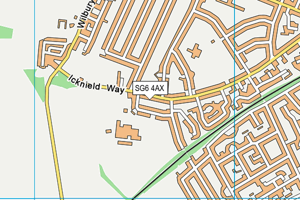 SG6 4AX map - OS VectorMap District (Ordnance Survey)