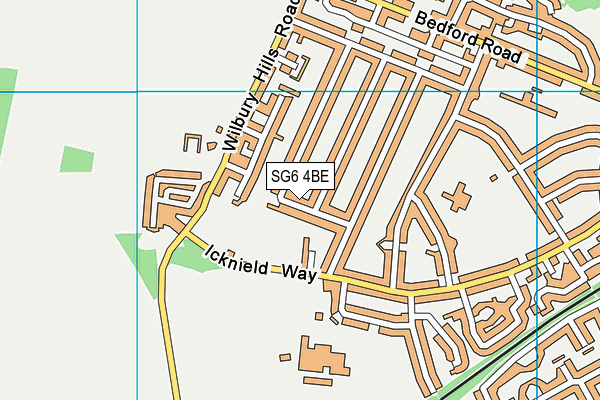 SG6 4BE map - OS VectorMap District (Ordnance Survey)