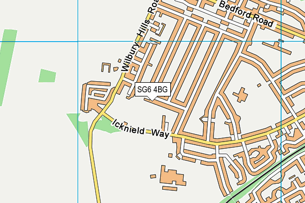 SG6 4BG map - OS VectorMap District (Ordnance Survey)