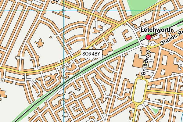 SG6 4BY map - OS VectorMap District (Ordnance Survey)