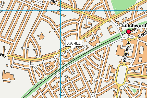 SG6 4BZ map - OS VectorMap District (Ordnance Survey)