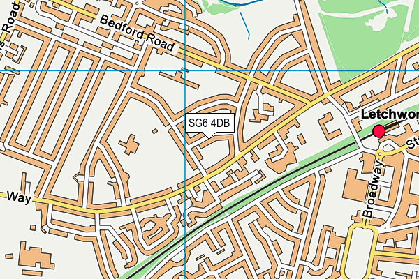 SG6 4DB map - OS VectorMap District (Ordnance Survey)