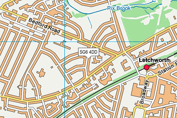 SG6 4DD map - OS VectorMap District (Ordnance Survey)