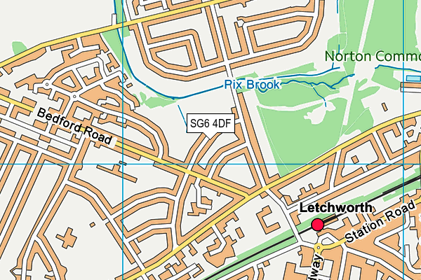 SG6 4DF map - OS VectorMap District (Ordnance Survey)