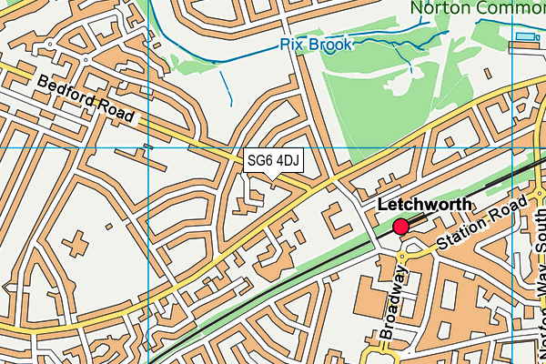 SG6 4DJ map - OS VectorMap District (Ordnance Survey)