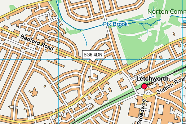 SG6 4DN map - OS VectorMap District (Ordnance Survey)