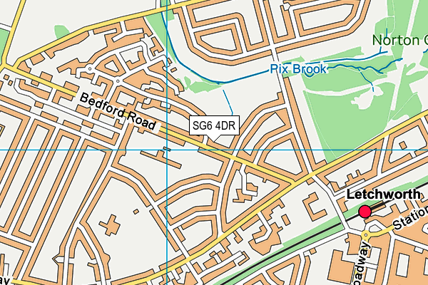 SG6 4DR map - OS VectorMap District (Ordnance Survey)