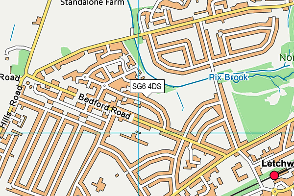 SG6 4DS map - OS VectorMap District (Ordnance Survey)