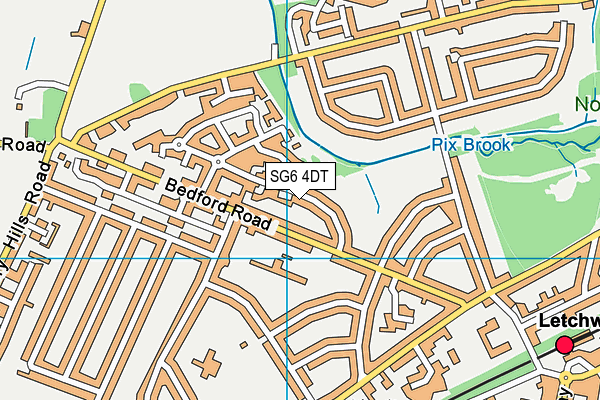 SG6 4DT map - OS VectorMap District (Ordnance Survey)