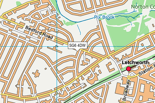 SG6 4DW map - OS VectorMap District (Ordnance Survey)