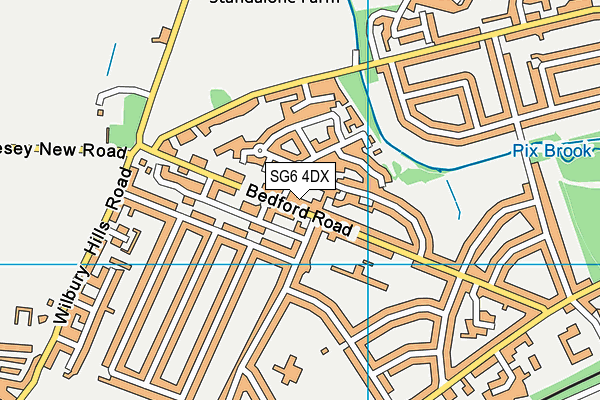 SG6 4DX map - OS VectorMap District (Ordnance Survey)