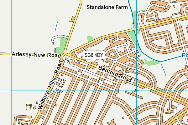 SG6 4DY map - OS VectorMap District (Ordnance Survey)