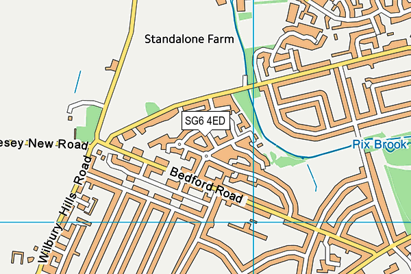 SG6 4ED map - OS VectorMap District (Ordnance Survey)