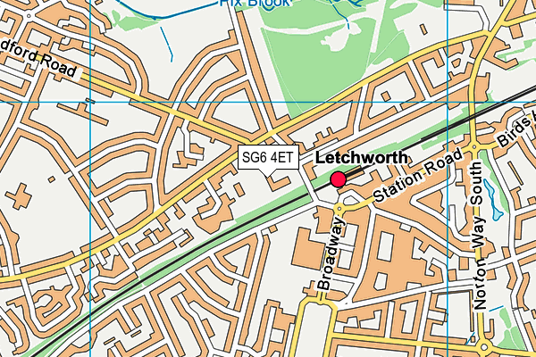 The Letchworth Club map (SG6 4ET) - OS VectorMap District (Ordnance Survey)