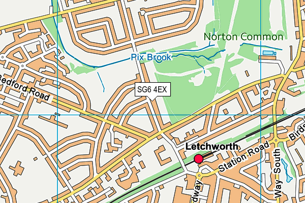 SG6 4EX map - OS VectorMap District (Ordnance Survey)